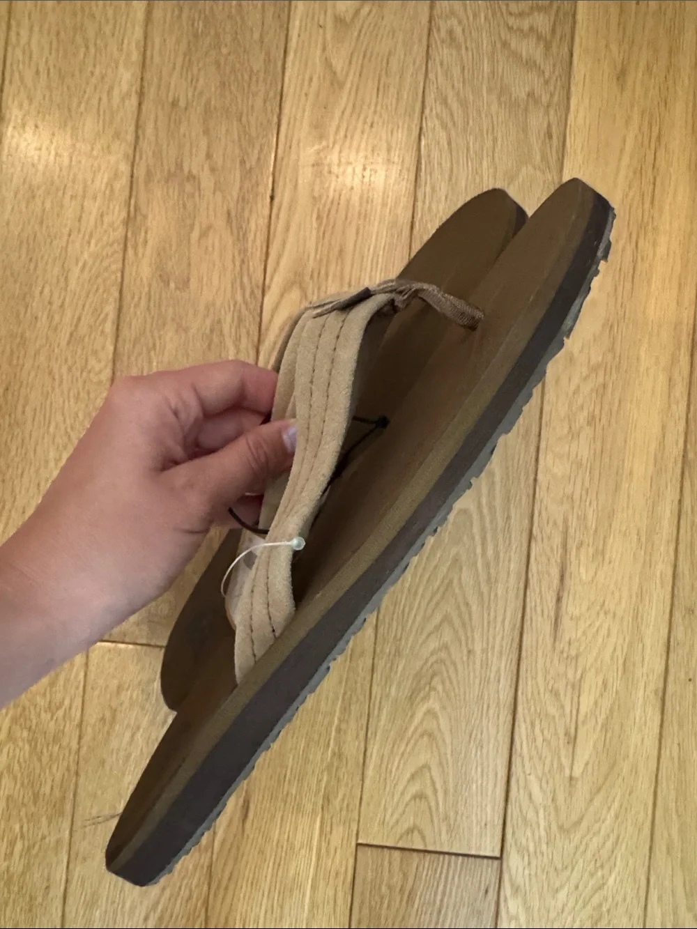 Quiksilver Taupe Footbed with Beige Strap Flip Flops